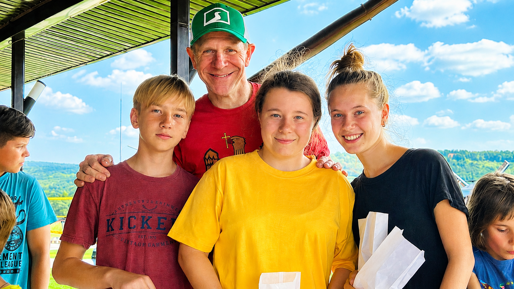 Dr. Joe Savage with children at Roads of Hope in Moldova